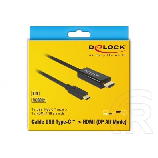 Delock USB-C (M) - HDMI 4K (M) kábel 1 m