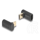 Delock USB-C adapter (C dugó / C hüvely, 40 Gbps, PD 240W, 8K 60Hz, 90 fokos, antracit)