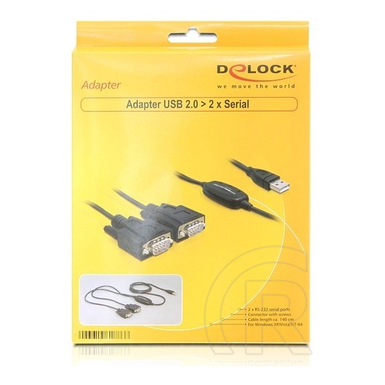 Delock USB - 2 x soros átalakító (2 x DB9) 1,4 m