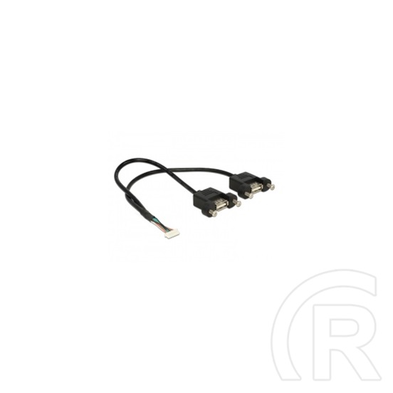 Delock USB 2.0 8 pin - 2 x Type-A panelrögzítős kábel 25 cm