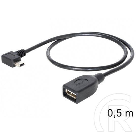 Delock USB 2.0 OTG mini (M) - A (F) forgatott kábel 50 cm
