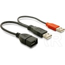 Delock USB 2.0 Y kábel (A aljzat / 2 x A dugó, 22,5 cm, fekete)