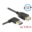 Delock USB 2.0 hosszabbító kábel (A-A, 0,5 m, 90°)