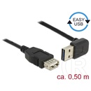 Delock USB 2.0 hosszabbító kábel (A-A, 0,5 m, ívelt)