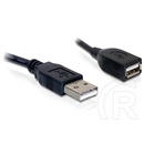 Delock USB 2.0 hosszabbító kábel (A-A, 15 cm, fekete)