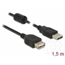 Delock USB 2.0 hosszabbító kábel (A dugó / A aljzat, 1,5 m)