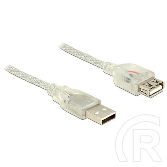 Delock USB 2.0 hosszabbító kábel (A dugó / A aljzat, 2 m, áttetsző)
