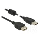 Delock USB 2.0 hosszabbító kábel (A-A, 2 m, fekete)