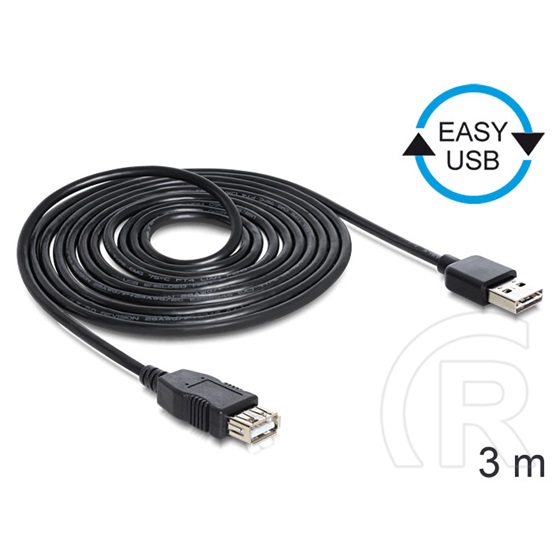 Delock USB 2.0 hosszabbító kábel (A-A, 3 m, Easy-USB)