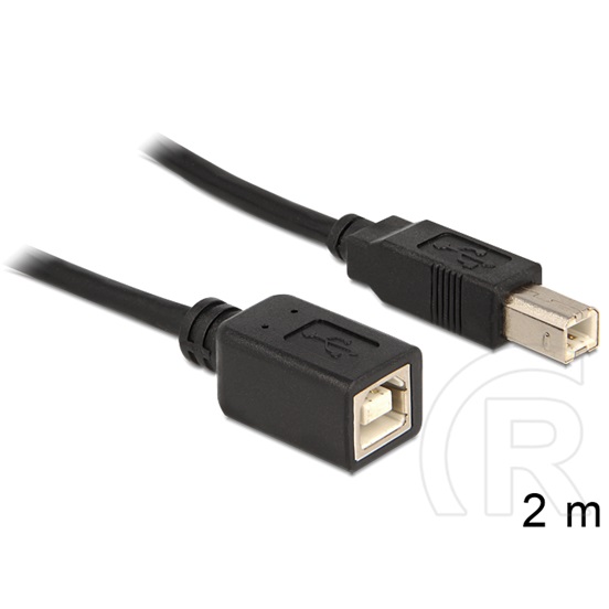 Delock USB 2.0 hosszabbító kábel (B-B, 2 m, fekete)