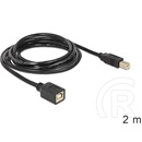 Delock USB 2.0 hosszabbító kábel (B-B, 2 m, fekete)