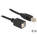 Delock USB 2.0 hosszabbító kábel (B-B, 2 m, fekete)