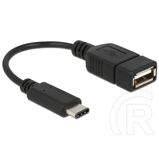 Delock USB 2.0 kábel (C dugó / A aljzat, 15 cm, fekete)