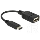 Delock USB 2.0 kábel (C dugó / A aljzat, 15 cm, fekete)