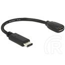 Delock USB 2.0 kábel (C dugó / micro-B aljzat, 15 cm, fekete)