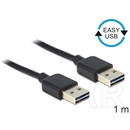 Delock USB 2.0 kábel (A-A, 1 m, Easy-USB, fekete)