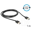 Delock USB 2.0 kábel (A-A, 1 m, Easy-USB, fekete)