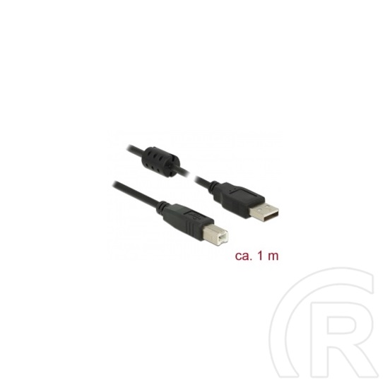 Delock USB 2.0 kábel (A dugó / B dugó, 1 m, fekete)