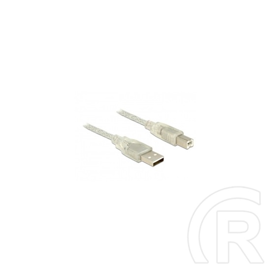 Delock USB 2.0 kábel A-B 5 m (átlátszó)