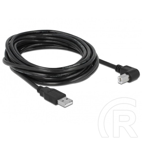 Delock USB 2.0 kábel (A dugó / B dugó, 90°, 5 m, fekete)