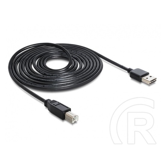 Delock Easy USB 2.0 kábel (A dugó / B dugó, 3 m, fekete)