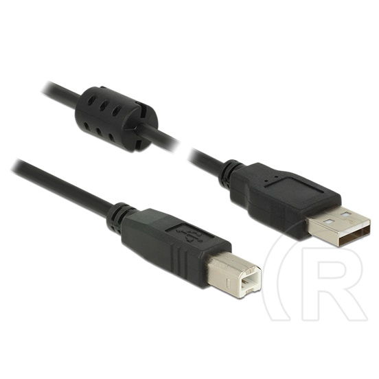 Delock USB 2.0 kábel (A dugó / B dugó, 5 m, fekete)