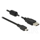 Delock USB 2.0 kábel (A dugó / mini-B dugó, 2 m, fekete)