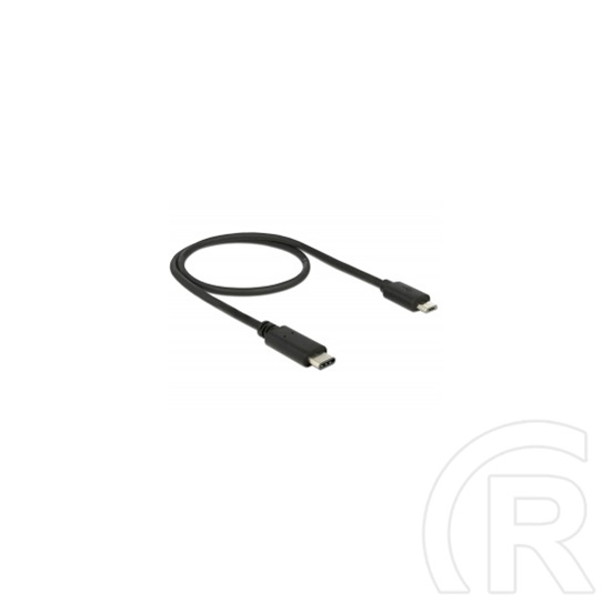 Delock USB 2.0 kábel (C dugó / micro-B dugó, 0,5 m, fekete)