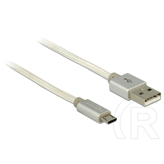 Delock USB 2.0 kábel (A dugó / micro-B dugó, 1 m, fonott, fehér)