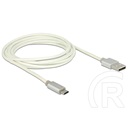 Delock USB 2.0 kábel (A dugó / micro-B dugó, 1 m, fonott, fehér)