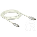 Delock USB 2.0 kábel (A dugó / micro-B dugó, 2 m, fonott, fehér)