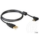 Delock USB 2.0 kábel (A dugó / micro-B dugó 90°, 1 m, fekete)