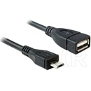 Delock USB 2.0 kábel (A aljzat / micro-B dugó, 50 cm, OTG, fekete)