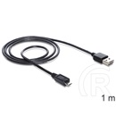 Delock USB 2.0 kábel (A dugó / micro-B dugó, 1 m, Easy-USB, fekete)