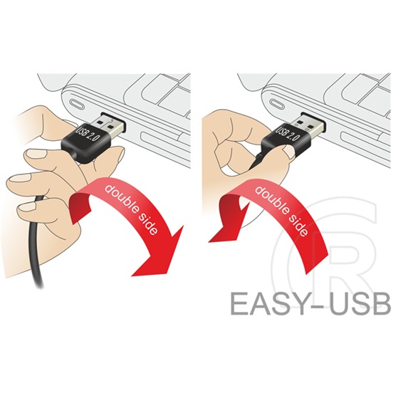 Delock USB 2.0 kábel (A dugó / micro-B dugó, 2 m, Easy-USB, fekete)