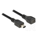 Delock USB 2.0 hosszabbító kábel (5 pin mini-B dugó / 5 pin mini-B aljzat, 1 m, fekete)