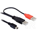 Delock USB 2.0 kábel (2 x A dugó / mini-B dugó, 1 m, fekete)