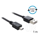 Delock USB 2.0 kábel (A dugó / 5 pin mini-B dugó, 1 m, Easy-USB, fekete)