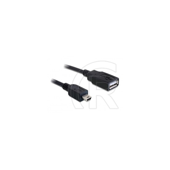 Delock USB 2.0 kábel (A aljzat / 5 pin mini-B dugó, 50 cm, fekete)