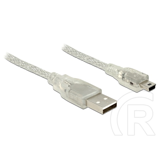 Delock USB 2.0 kábel (A dugó / 5 pin mini-B dugó, 1 m, opál)