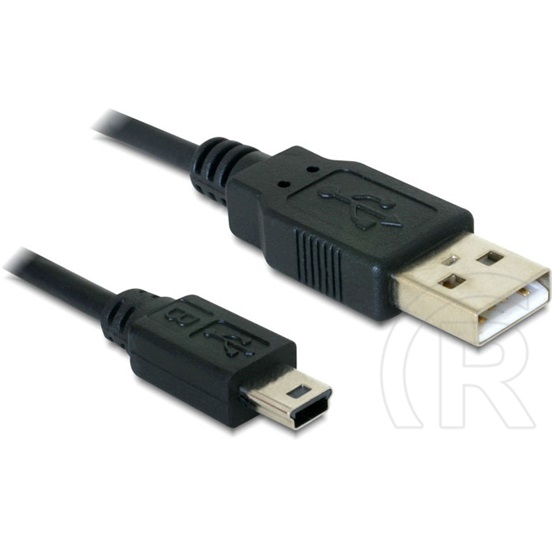 Delock USB 2.0 kábel (A dugó / 5 pin mini-B dugó, 1 m, fekete)