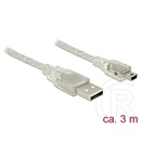 Delock USB 2.0 mini kábel (Type-A dugó / 5-pin mini dugó) 3 m