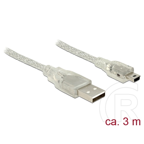 Delock USB 2.0 mini kábel (Type-A dugó / 5-pin mini dugó) 3 m