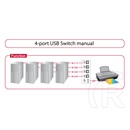 Delock USB 2.0 switch 4 port, manuális