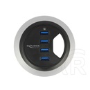 Delock USB 3.0 HUB (4 portos, passzív, asztallapba építhető)