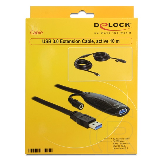 Delock USB 3.0 aktív hosszabbító kábel A-A 10 m