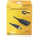 Delock USB 3.0 aktív hosszabbító kábel (A-A, 5 m, fekete)