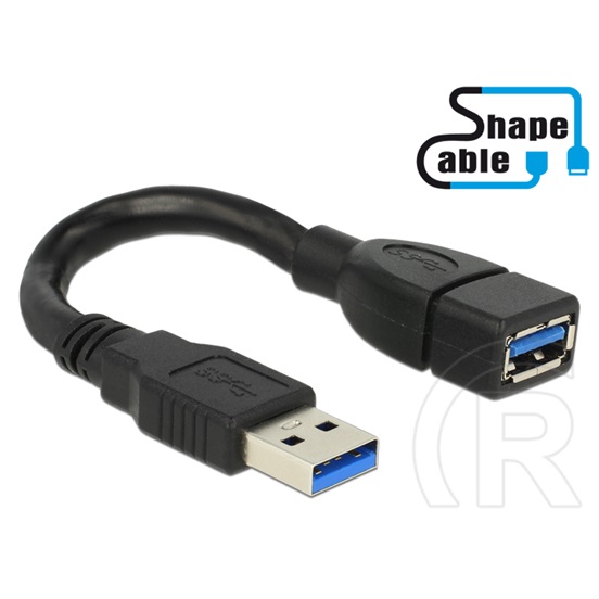 Delock USB 3.0 hosszabbító ShapeCable kábel A-A 15 cm