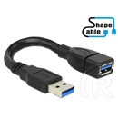 Delock USB 3.0 hosszabbító ShapeCable kábel A-A 15 cm