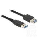 Delock USB 3.0 hosszabbító kábel (A-A, 2 m, fekete)